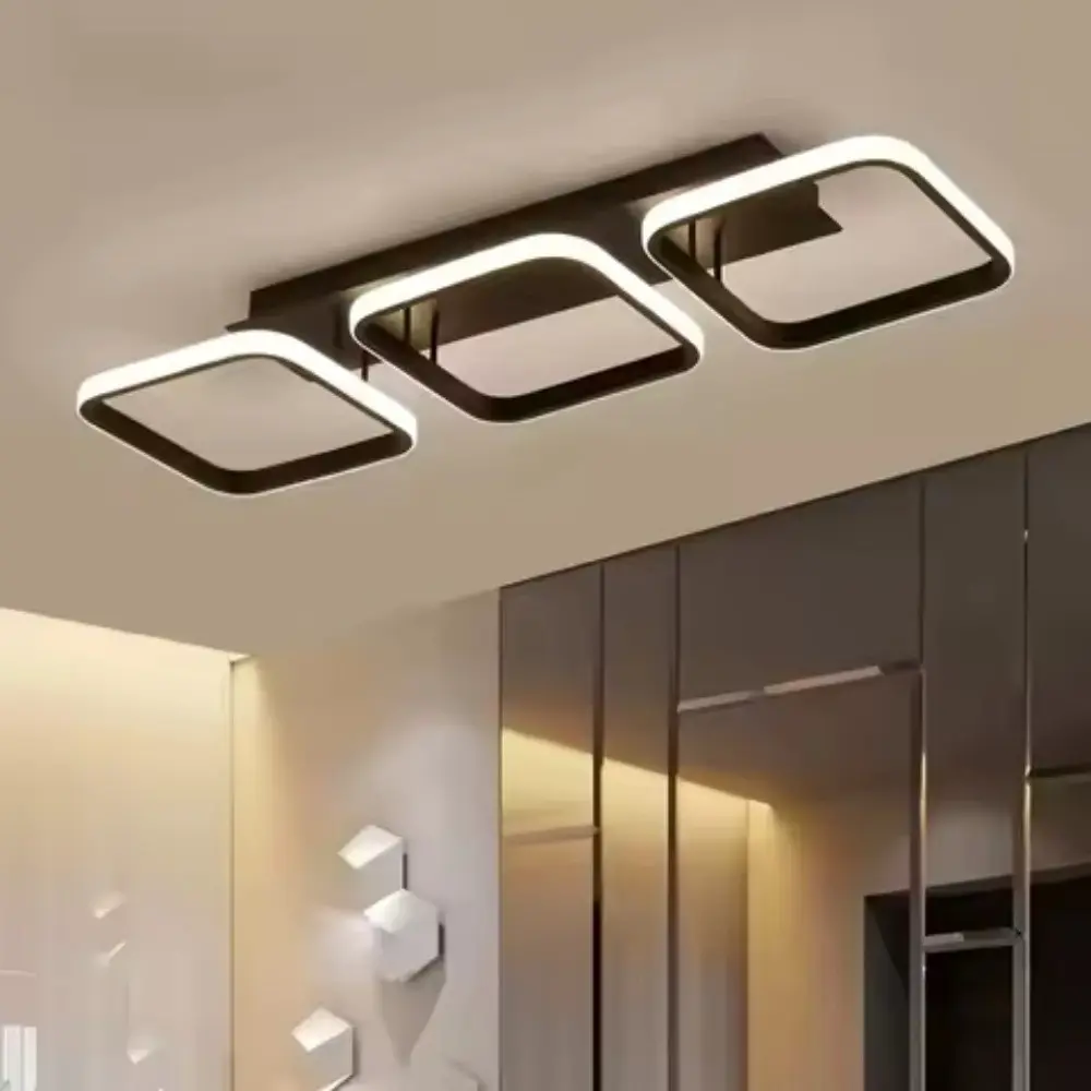 LED Ceiling Lamp Minimalist Home Decor Fixtures Modern LED Double Black Ceiling Lights Neutral light Home Decor Lighting