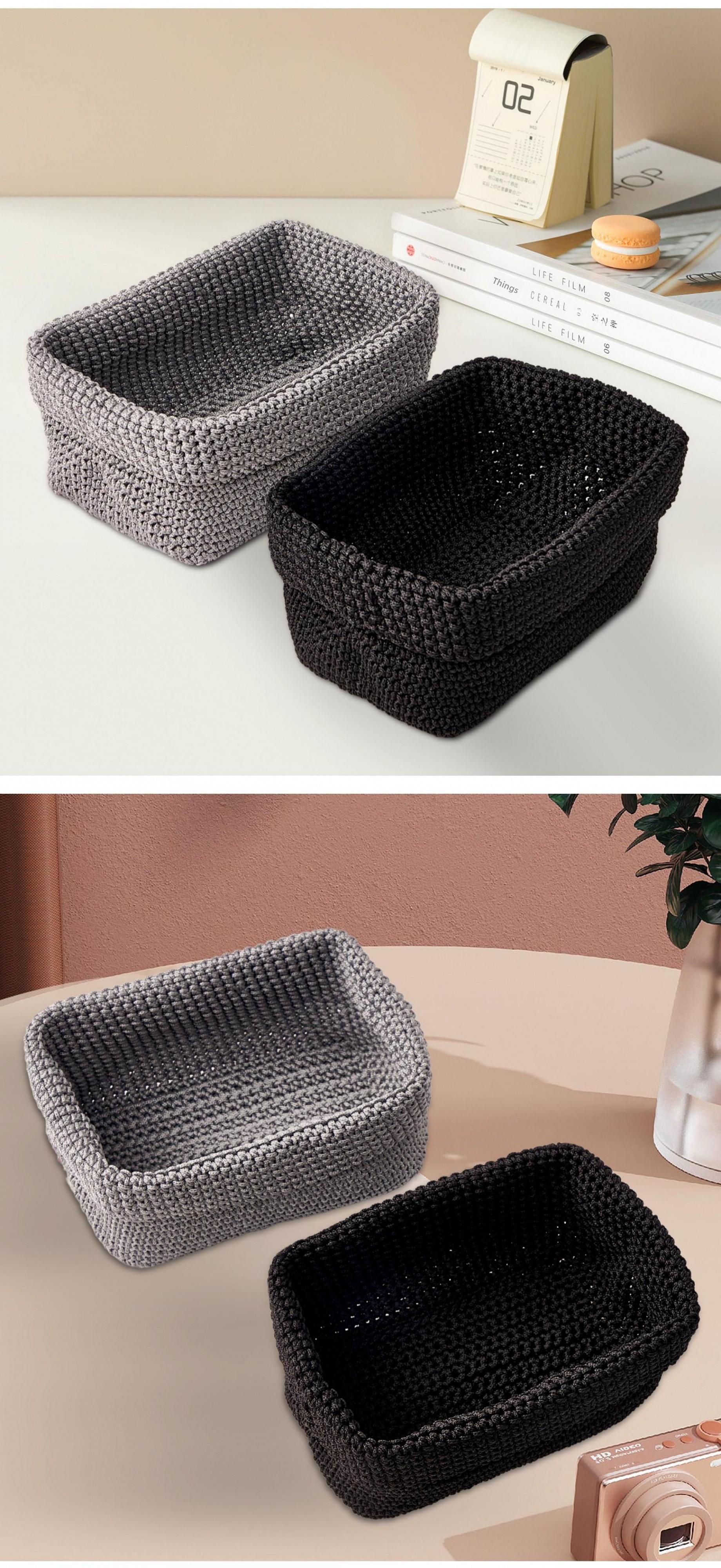 Bohemian wall hanging handmade storage basket, ice silk thread knitted fruit net bag