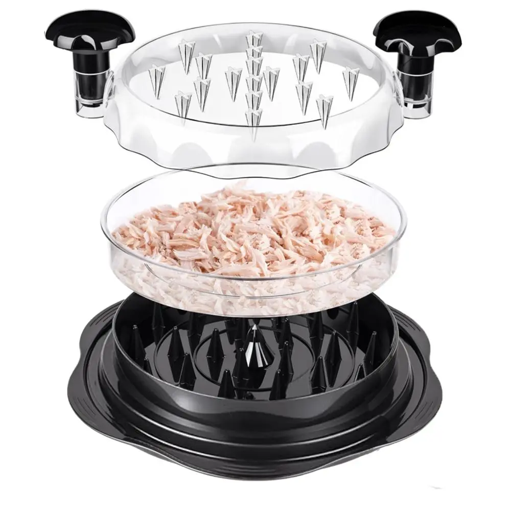 Chicken Shredder, 1 Set Chicken Breast Shredder Tool with Transparent Lid & Cleaning Brush, Meat Shredder Machine, Meat Shredding Machine, Kitchen Gadget for Kitchen, Dining Room and Picnic, Food Shredder Tool