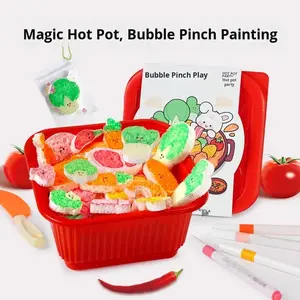 ✨Hot Pot Magic Puffy Paint DIY Kit🔥2D to 3D Bubble Pinch Painting Sponge Craft Set Kids Stress Relief Art Toy #DIYCraft