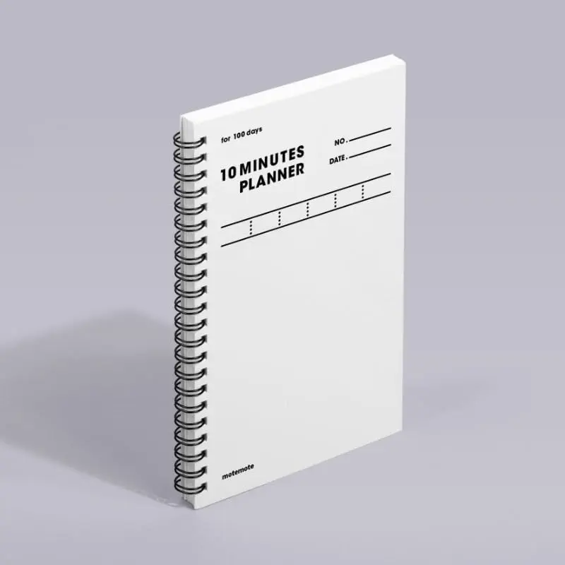 motemote 10 MINUTES PLANNER 100 Days - Undated Time Blocking Daily Planner | White, Long-Term Goal & Study Planner with Habit Building, Reflection & Productivity for Students & Professionals