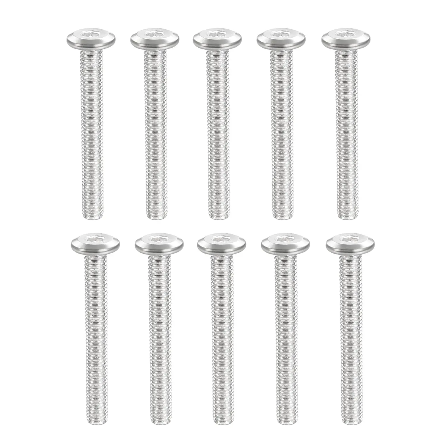10 x M6-1.0mm x 50mm 304 Stainless Steel Hex Socket Cap Screws, Durable Long Service Life Safe Fasteners for Furniture, Bed