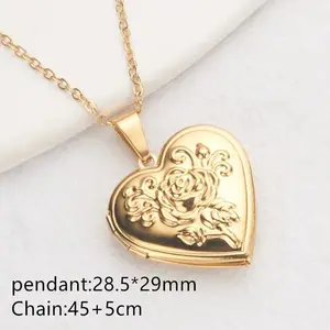 New Openable Photo Picture Locket Necklace DIY Necklace Valentine's Day Heart Locket Necklace Friendship Necklace