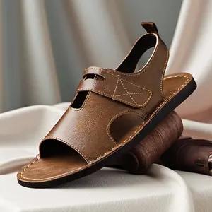 GGOR Summer Soft-Sole Beach Slippers Outdoor Comfortable Breathable Durable Versatile Men'S Slides Two-Way Wear Slippers