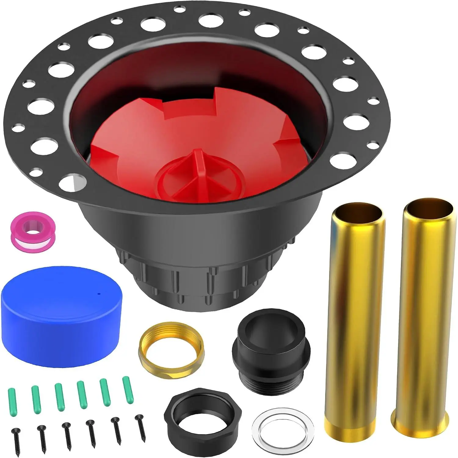PVC Freestanding Tub Drain Kit with Brass Tail Pipes | Bathtub drain rough-in kit, Compatible with freestanding, Floor mounted bathtubs, Includes PVC adapter, Easy installation