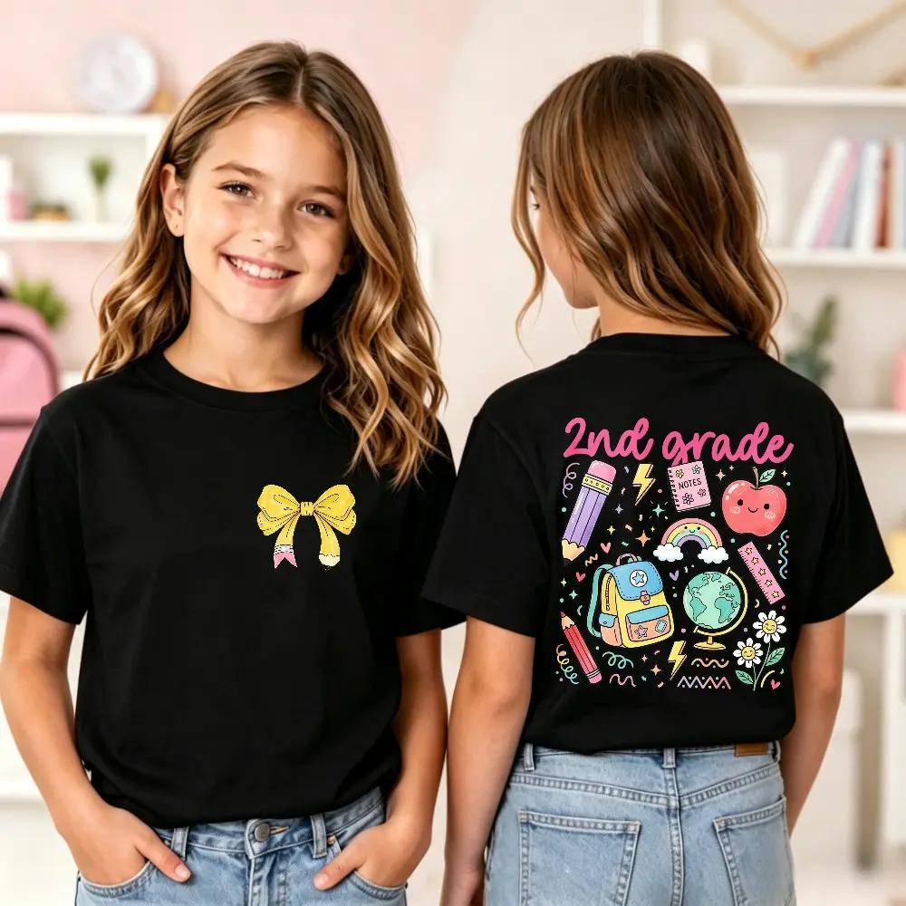 Grades 1 to 3 T-Shirt,Back To School Double-sided Shirt,Grade T-Shirt Personalized Grader Tee,Elementary First Day Gift
