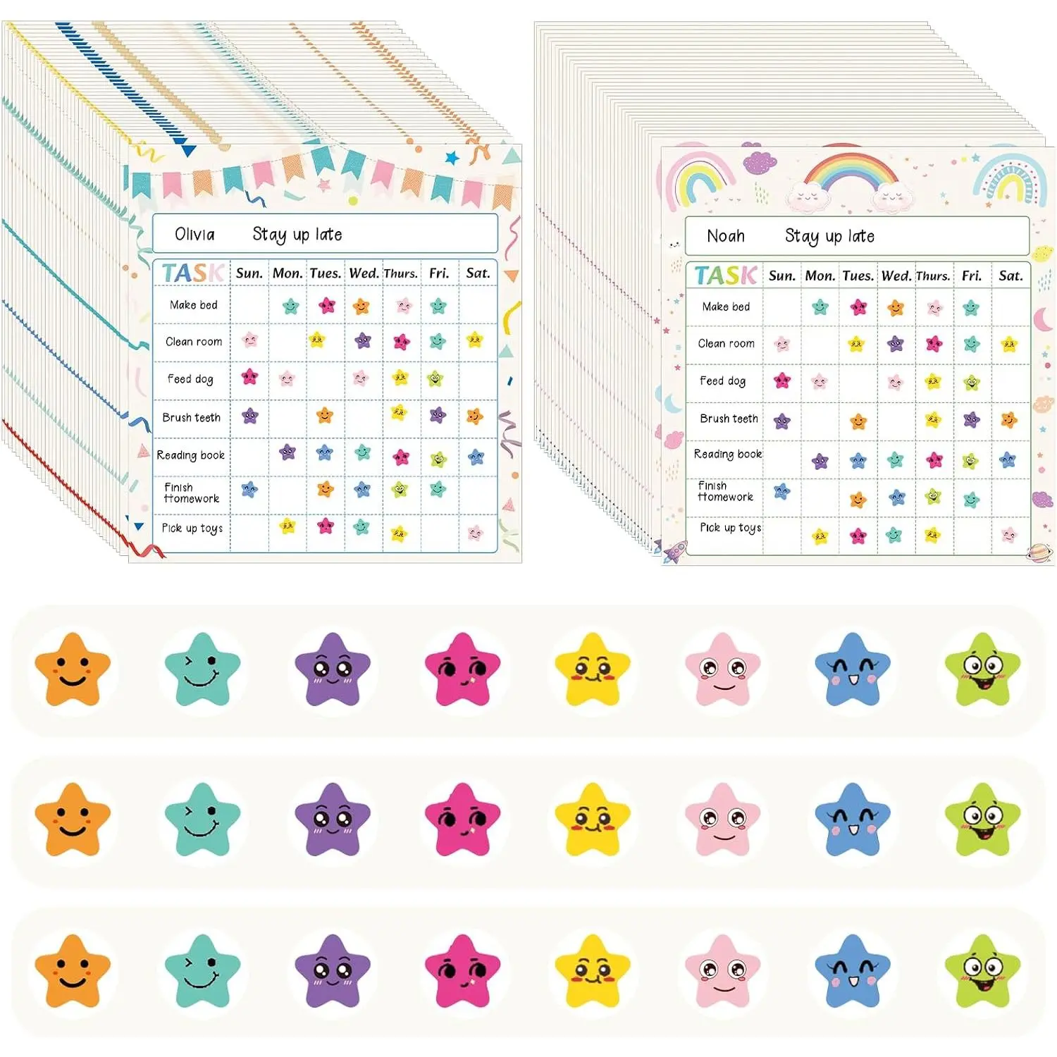 Sticker Chart for  70 count Chore Chart for  with 2640  Stickers | Behavior Chart for  at ,Incentive Chart for Classroom  Chart for Students, Chart for Multiple  Rainbow