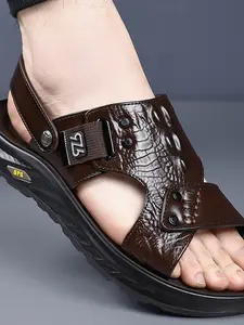 Men's Summer Sandals, Textured Open-Toe Casual Shoes, Comfortable Sole for Walking, Travel, Vacation, Outdoor, Daily Wear