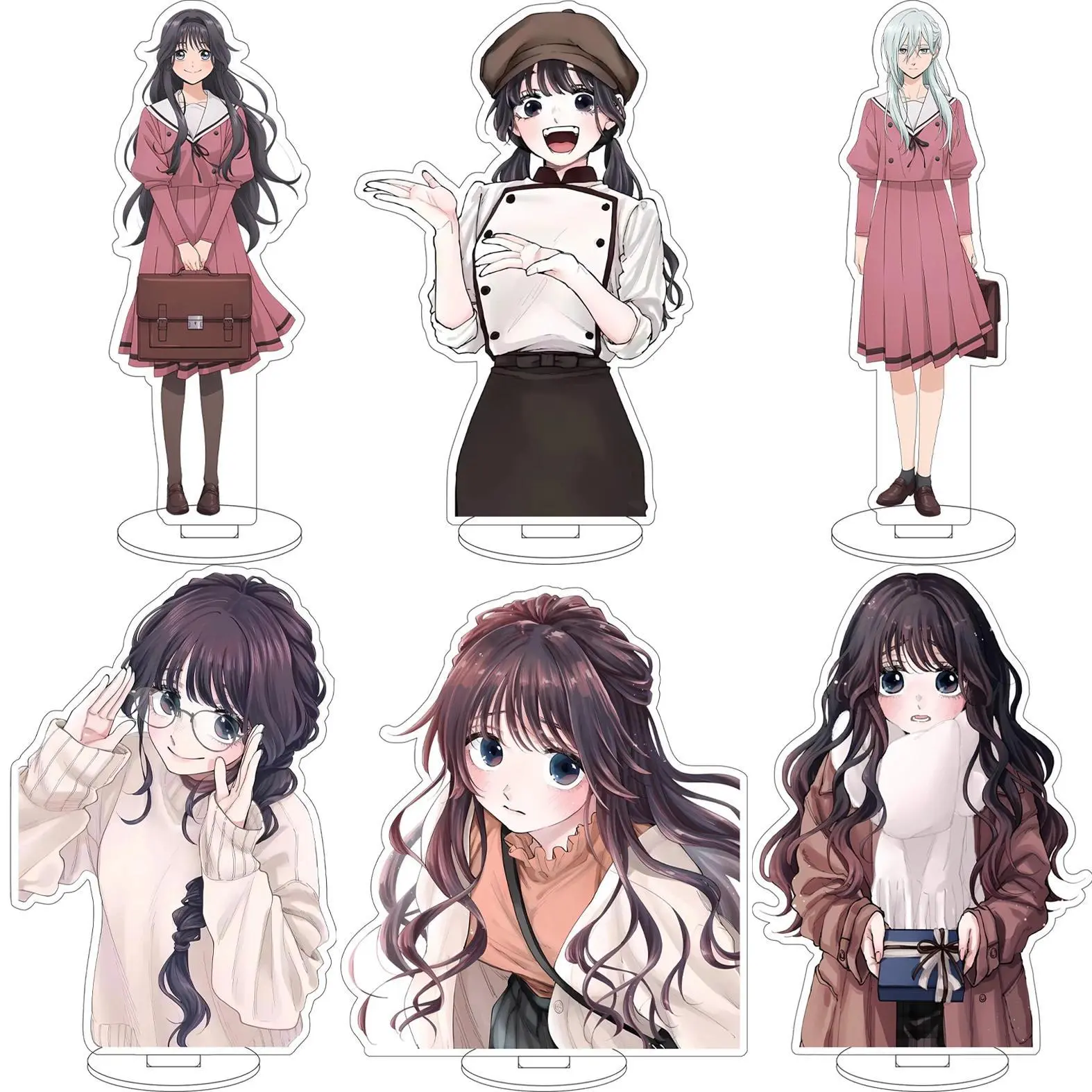 16CM Anime The Fragrant Flower Blooms With Dignity Waguri Kaoruko Tsumugi Rintaro Cos Acrylic Figure Stand Ornaments Gifts