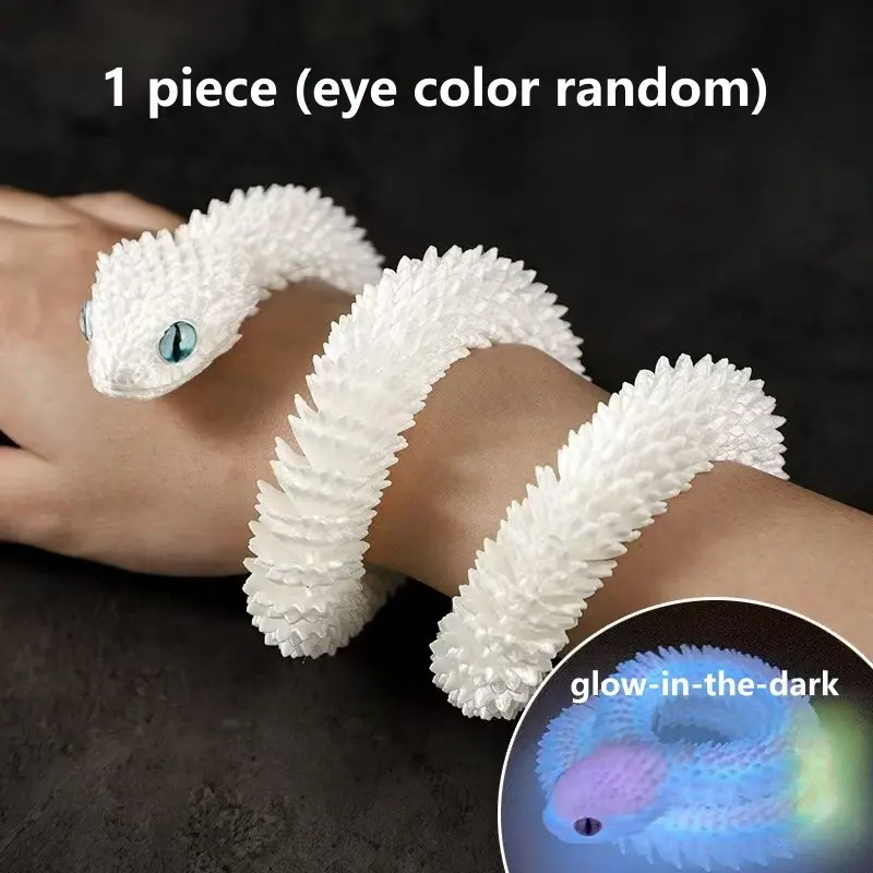 30cm Realistic Jointed Snake Toy, Glow-In-The-Dark Flexible 3D Printed Viper Shape, Fun Creative Prank Gift or Party Gift, Perfect for Kids and Adults