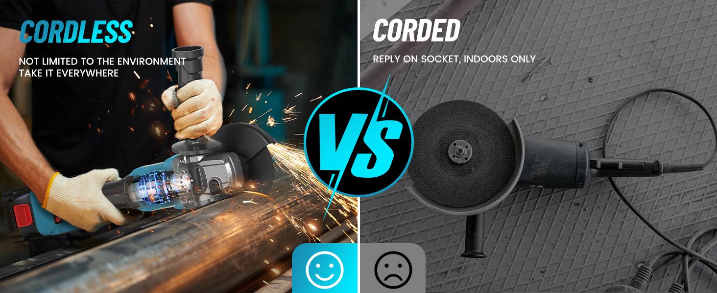 SEESII Cordless Angle Grinder Kit with 2x4.0Ah Batteries, 10000RPM Brushless Electric Metal Grinder w/ 4-1/2" Cutting Wheel, Flap Wheel, and Wool Carving Wheel for Precision Cutting & Grinding SEESII Cordless Angle Grinder Kit with 2x4.0Ah Batteries, 10000RPM Brushless Electric Metal Grinder w/ 4-1/2" Cutting Wheel, Flap Wheel, and Wool Carving Wheel for Precision Cutting & Grinding