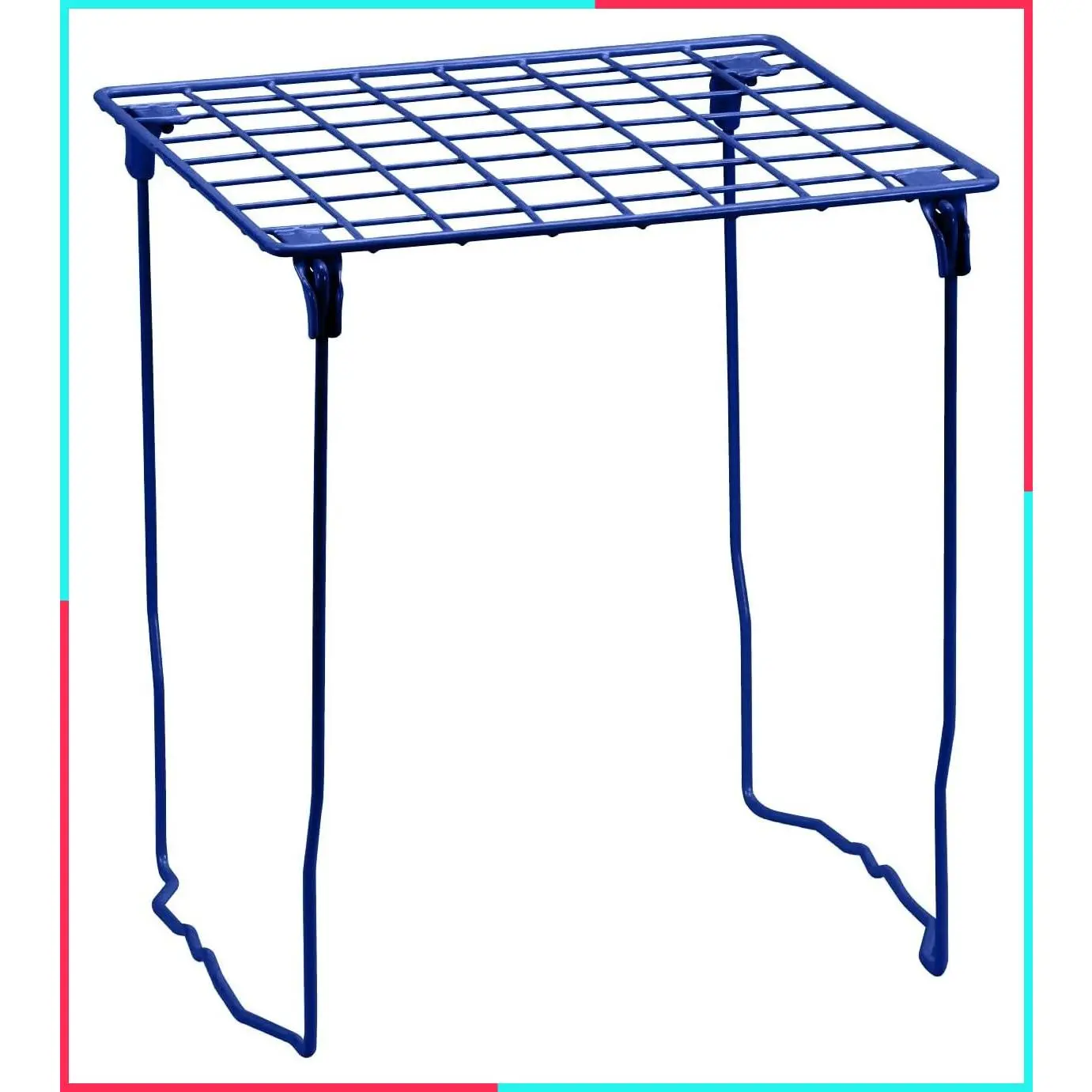 Stac-A-Shelf Locker Organizer Shelf, Stackable, Extra Tall, Fits Standard Size School Lockers, Blue