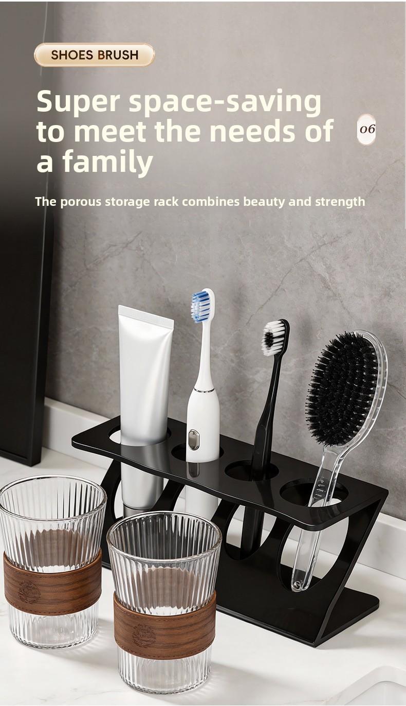 4-Slot Electric Toothbrush Holder, Modern Bathroom Countertop Organizer, Toothpaste Stand Storage Rack