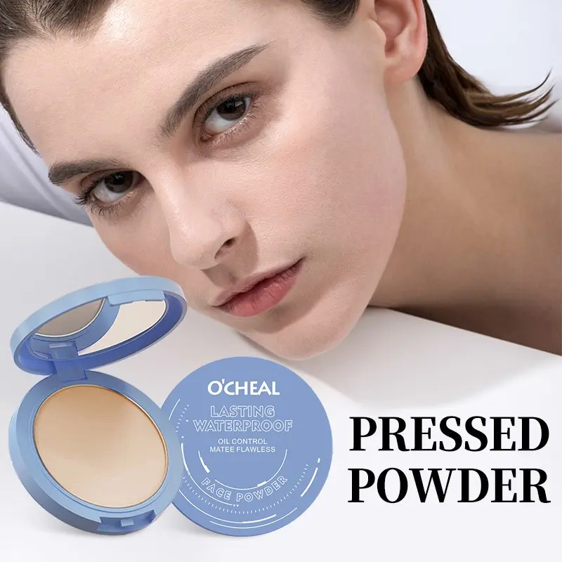 Long-Lasting Flawless Setting Powder, Semi-Transparent Oil-Control Waterproof Sweatproof Powder, Brightening Gloss, Includes Powder Puff