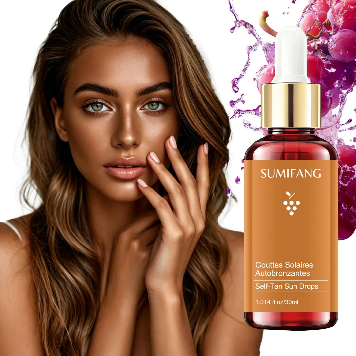 Self-Tanning Sunscreen Drops 1.014 Fl Oz/30 Ml, Moisturizing Protection for Even Tan, Ideal for Daily Use, Long-Lasting Formula
