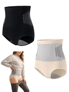 Women Honeycomb Jacquard High Waist Shapewear Panty, Seamless Tummy Control, Waist Cincher, Butt Lifter, Compression Brief