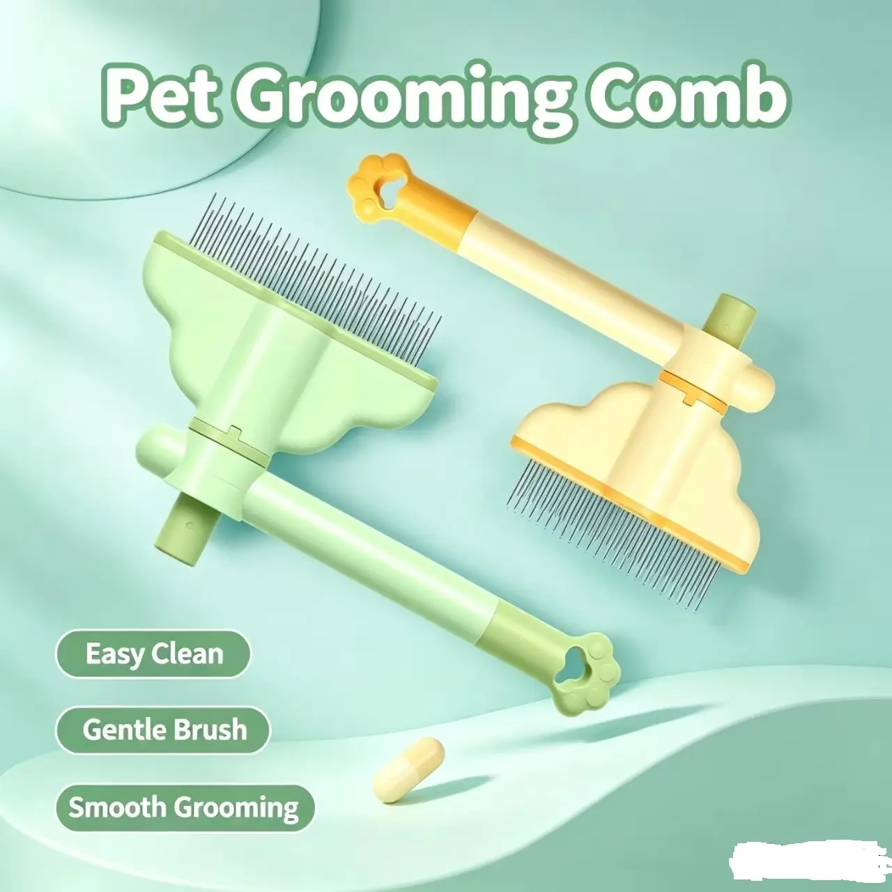 Pet Grooming Brush, 1 Count Pet Hair Removal Comb, Pet Massage Comb, Dog & Cat Grooming Supplies, Dog & Cat Accessories