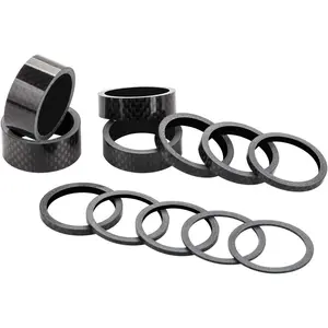 12 Pieces Carbon Fiber Bike Headset Spacer Bicycle Front Fork Stem Spacers Fit 1 1/8-Inch Stem Available in 1 2 3 5 10 15 mm