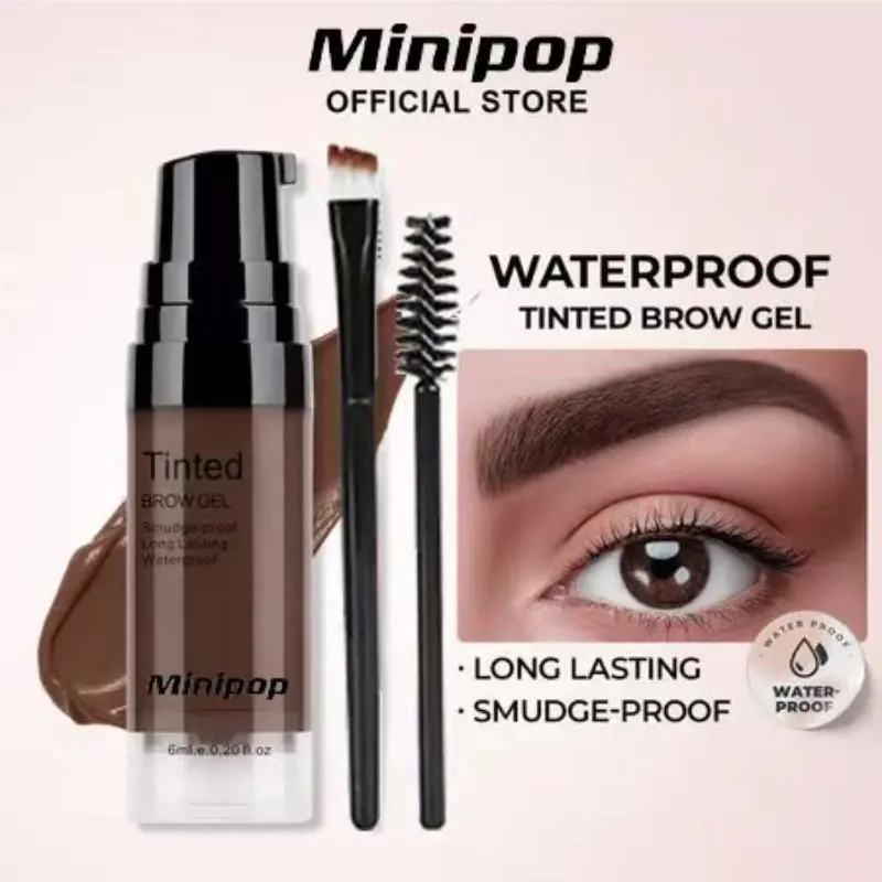 Eyebrow Pomade Gel Waterproof & Sweatproof, 24 Hour Long Wear Brow Tint, Natural Looking Defined Brows Makeup Tool