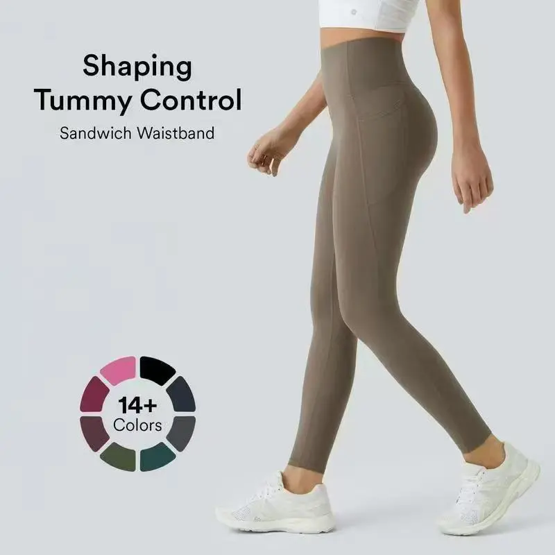 Large size sports high waist hip lift waist nude feeling no embarrassment line peach sports yoga pants anti cellulite sleek style cross