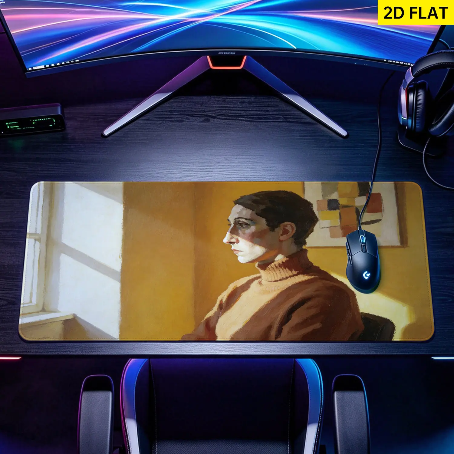 3D Banana Design Extra Large Warm Sunlight Portrait Mouse Pad, Non-Slip Rubber Base, Locked Edge, Washable, Multi-Size, Premium Precise Control Mousepad for Gamers, Home Office Desktop Protection & Decoration Gift, Gaming, Lock Edge