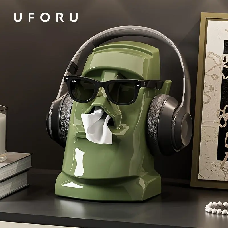 UFORU Multi-Use Desktop Storage Box - Desk Decor, Glasses Storage, Earphone Rack, Office Organizer, Tissue Holder for Coffee Table & Porch