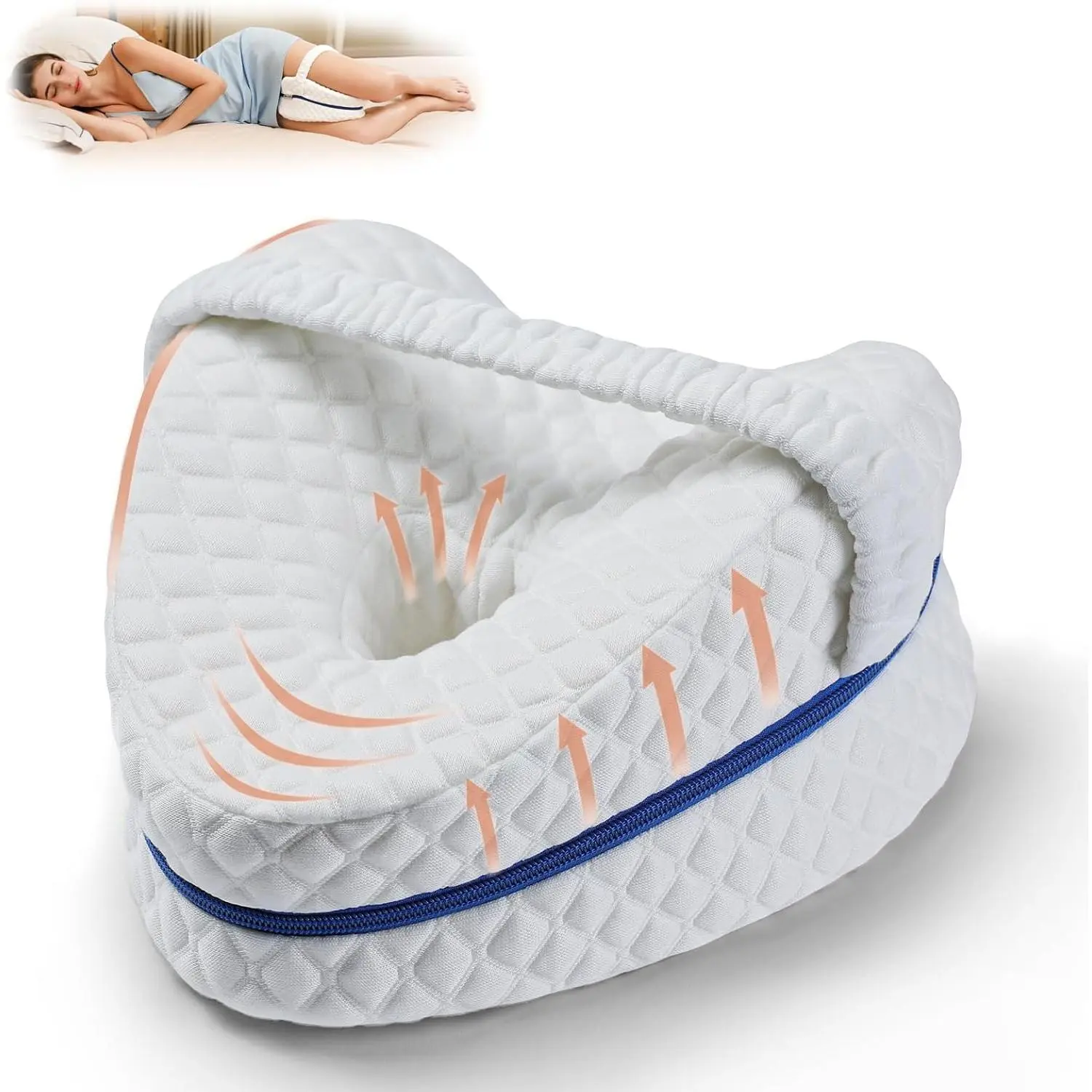 Pillows for Side Sleepers  Memory  Wedge  Pillow Cushions Support with Washable Cover for    Joint   (BM67--White)