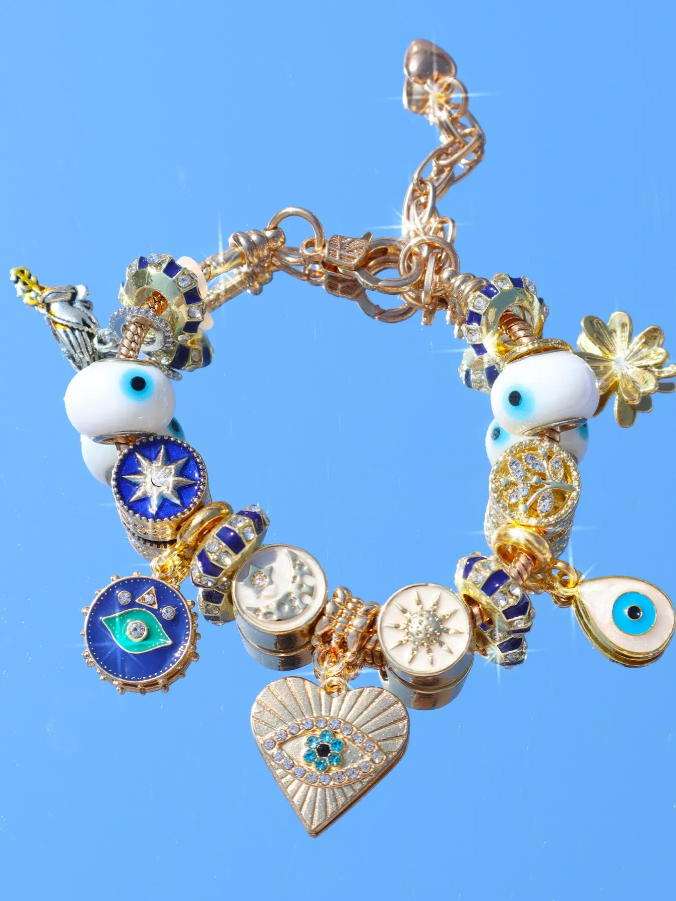 Demon Eye Charm Bracelet, Eight-Point Star Bracelet, Blue Eye Heart Bracelet, Blue Buddha Hand Bracelet, Butterfly Knot Heart Bracelet, Bracelet Jewelry, Fashion Bracelet, Exquisite Bracelet, Fashionable Bracelet