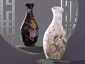 3D Puzzle Vase Unique Flower Vase Made by 160 Curved Plastic Puzzle Pieces House Warming Gift for Flower Arrangements and Home Decoration - [S1034] (Classic, Colorful Leaves)