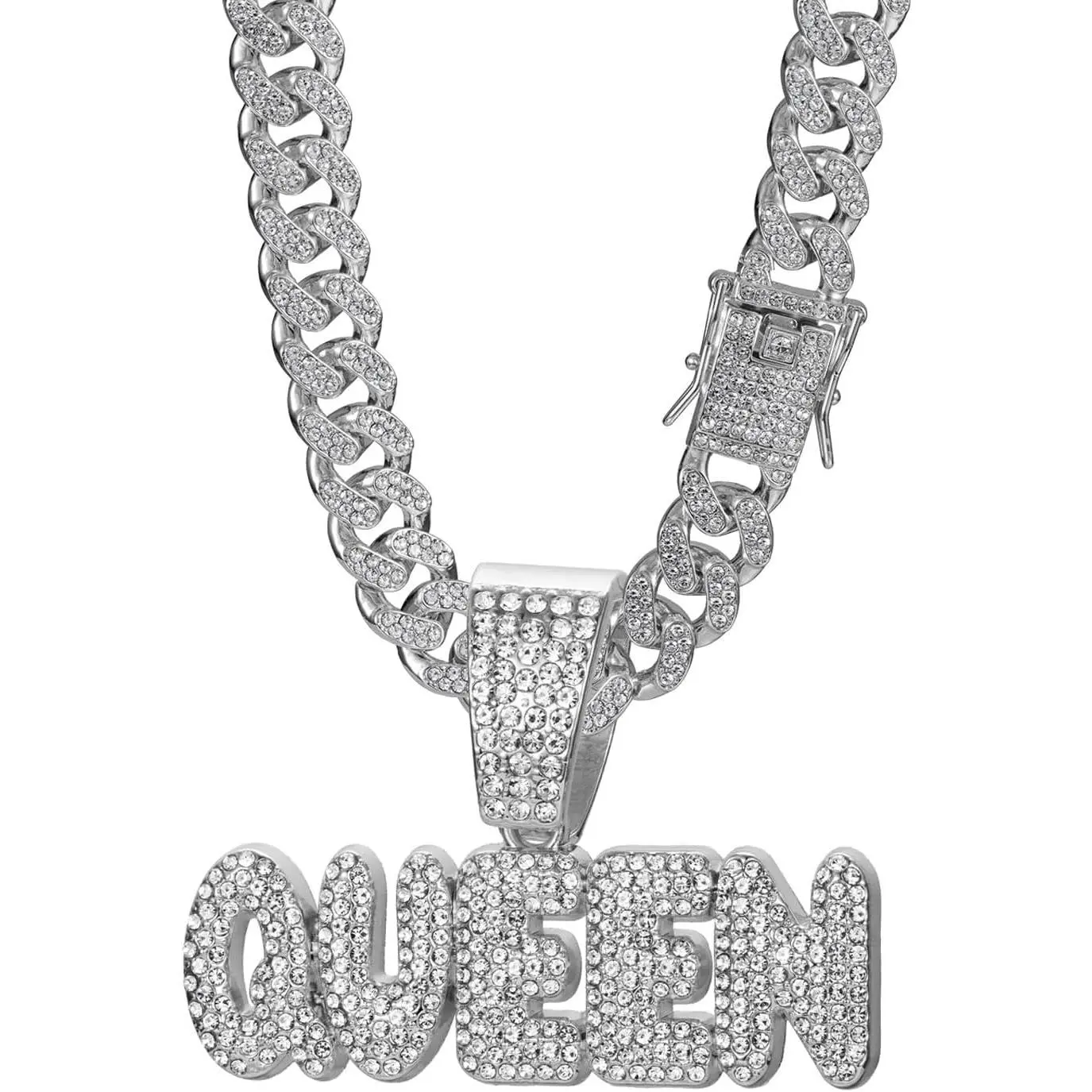 -hop Cuban Chain, Pendant Miami Cuban Link Chain for Men, / Plated  Necklace, Iced Out  Hop Necklace