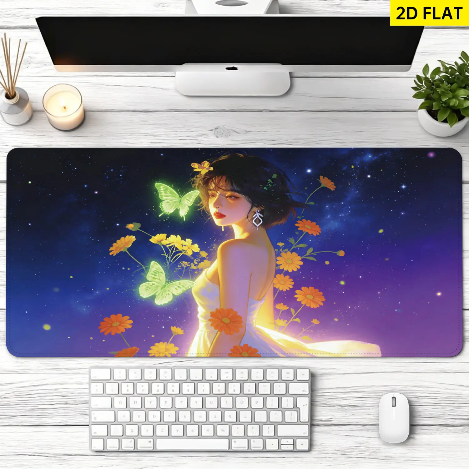 Premium 3D Banana Design Gaming Mousepad - Stitched Edges, Non-Slip Rubber Mat, Precise Control, Durable Comfort for Gamers/Office, Multi-Size (35.4x15.8in,31.5x15.8in,31.5x11.8in,27.5x11.8in) Computer Desk Mat
