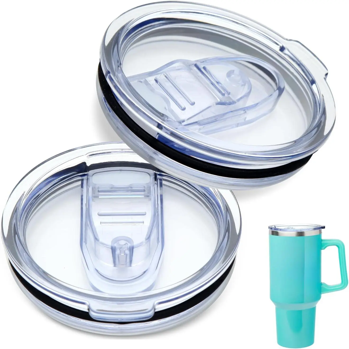 BPA-Free Reusable 2Pcs 40 oz Tumbler Lid Replacements, Bottle & Tumbler Cup Accessories for Pet Supplies Stairs & Ramps Use, Gym, Travel