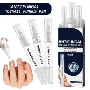3-Pack Antifungal Nail Repair Pen, Solution with 35% Undecylenic Acid for Toenail Fungus Treatment, Precision Brush Applicator, 5ml Each