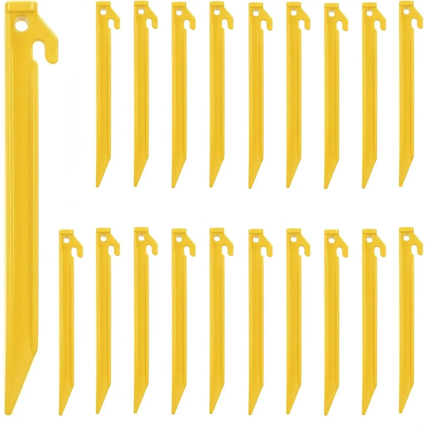 8.9" Heavy Duty Plastic Tent Stakes, Sturdy Tent Pegs for Camping Outdoor Sand Beach, Durable Canopy Stakes, Lightweight Rust-Free Anchors for Yard Inflatable, 20 PCS