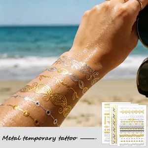 Temporary Tattoo Stickers, 3-Pack Low Allergy Waterproof Tattoos, Ideal for Women Beach Vacations and Special Events