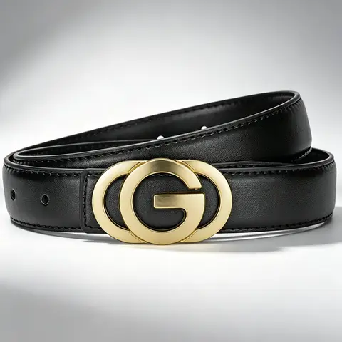 Women's Luxurious G Buckle Belt, Fashion Belts, PU Material Adjustable Fashion Waistband for All Seasons, Suitable for Jeans, Suits and Dresses