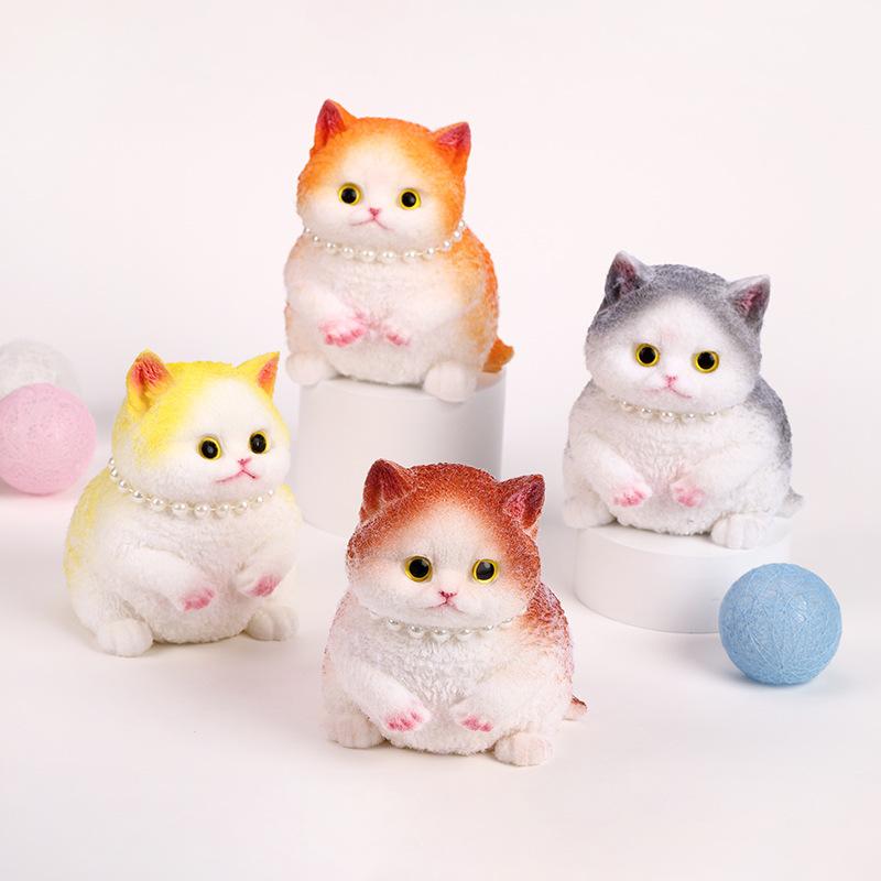 Super cute chubby cat figurine, high-quality handmade realistic figurine, stress-relieving toy. Relief Glutinous Rice Cake