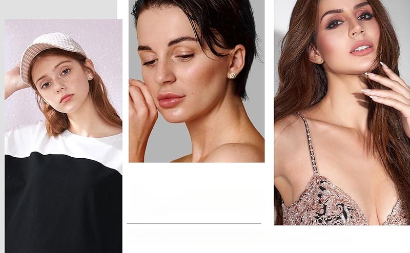 Fansilver Small Rose Stud Earrings  for Women s Hypoallergenic Small Rose Flower Earrings with 5A+Zirconia Helix Cartilage Earrings Gifts