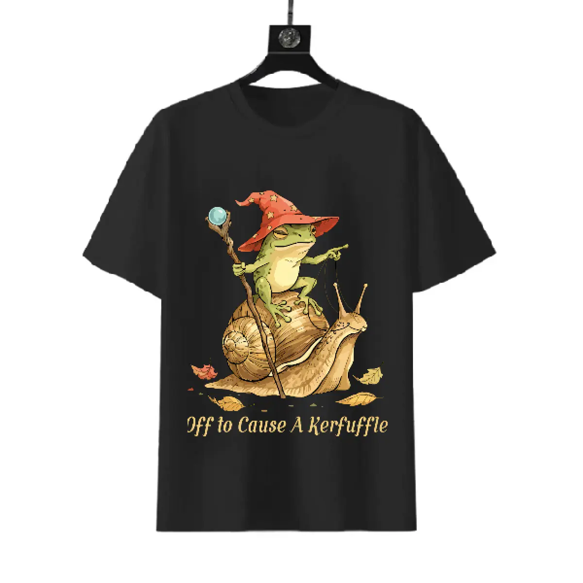 Unisex Funny Magic Frog Riding Snail Graphic Sports Top, Prank-Themed Plus-Size T-Shirt for Men, Tops