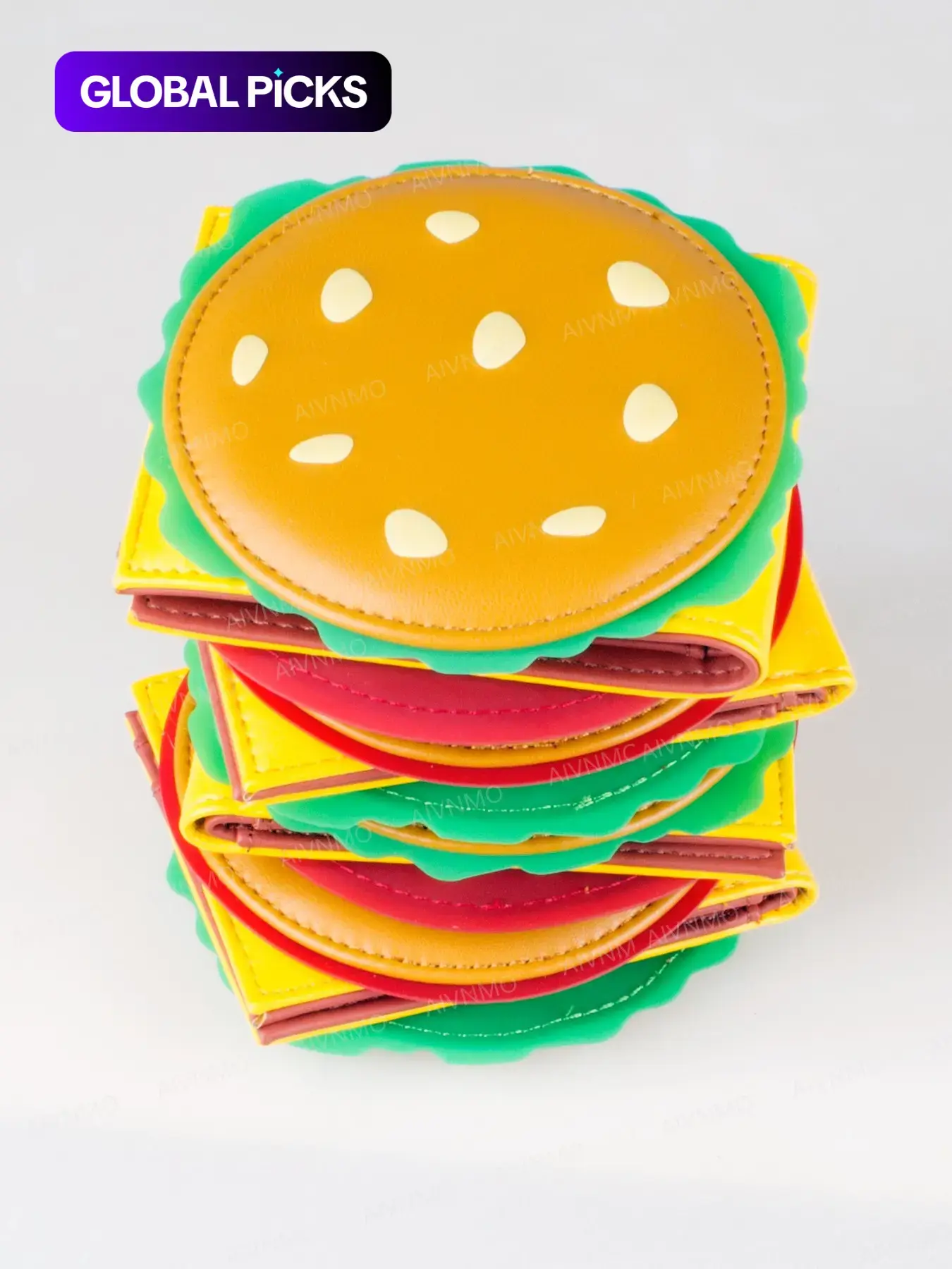 Cute Hamburger Shaped Bifold Wallet, Colorblock Card Holder, Fashionable Moneybag for Women & Girls, Casual Trendy Versatile High-quality Daily Wallet, Pu Leather Wallet, Wallet Purse, Kawaii Wallet, Cute Wallets