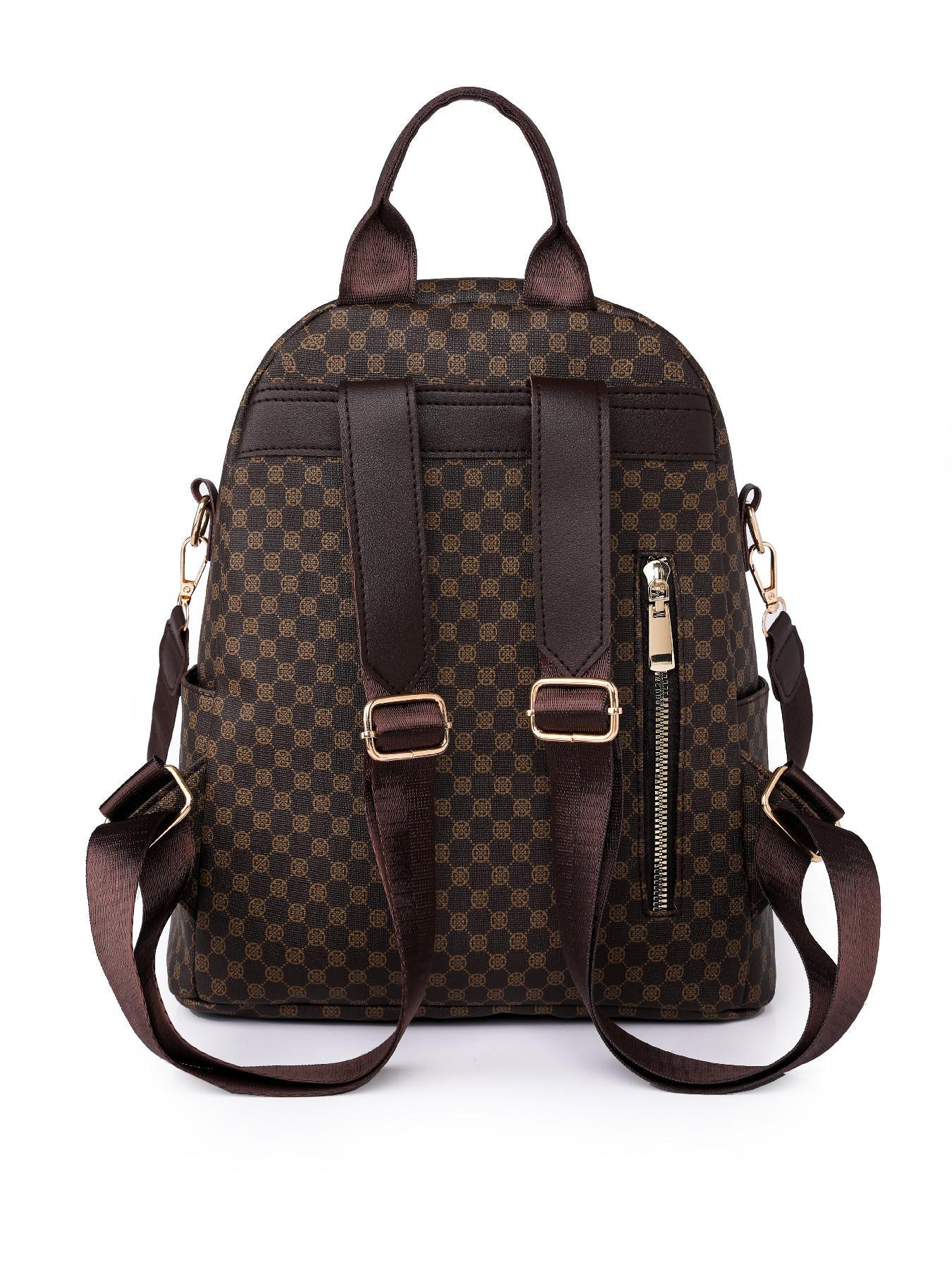 Fashion Simple Durable PU Leather Backpack – Casual Versatile Zipper School Bag, Trendy High-Quality Daily Commuting & Everyday Use Backpack