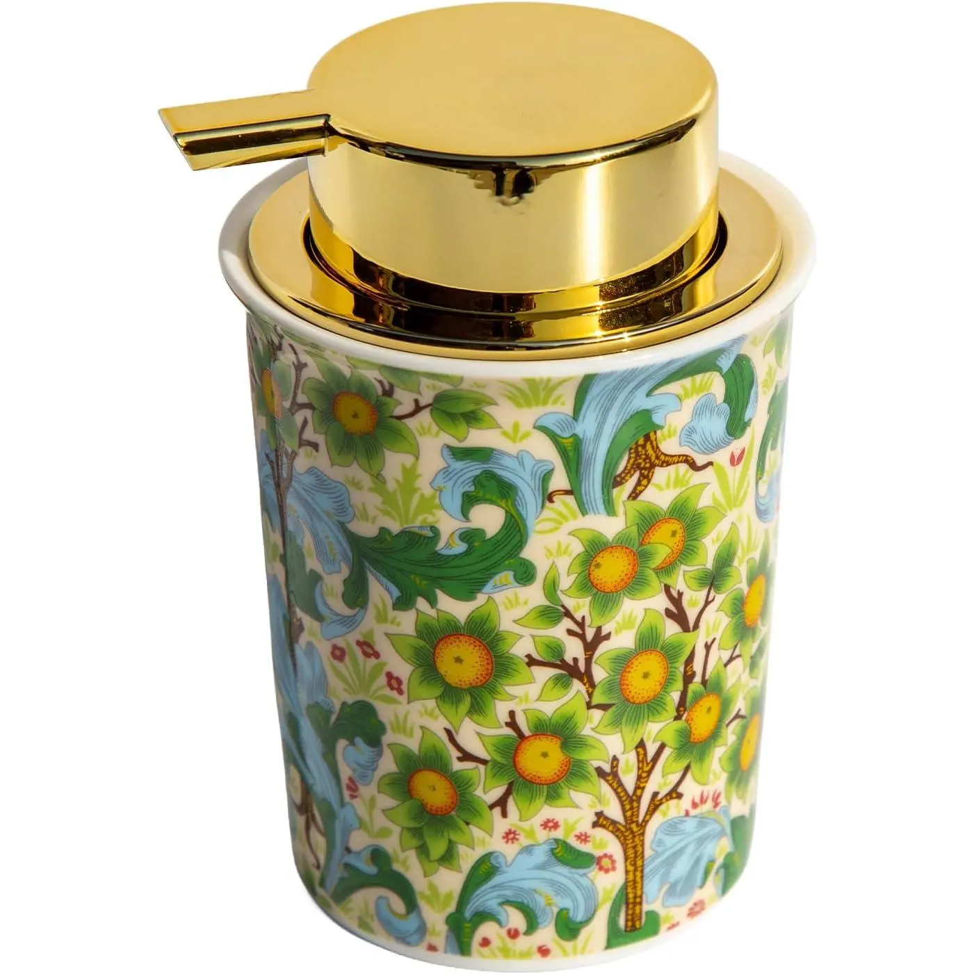 Luxflowing Foaming Hand Soap Dispenser for Bathroom, Flower Pattern, Artistic Beauty, Cute Small Liquid Soap Dispenser, Can be Used for Shower Gel, Shampoo, Lotion, Etc. (Green and Yellow)
