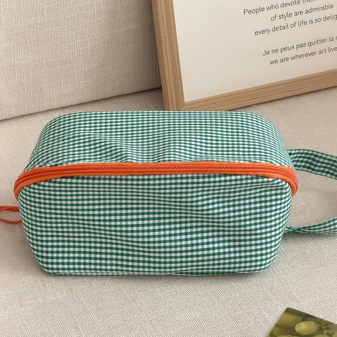 [Bag in Bag, Storage Bag] Classic Plaid Large-Capacity Storage Bag, Easy, Niche, High-Value, Portable, Large-Capacity Travel Toiletry Storage Bag