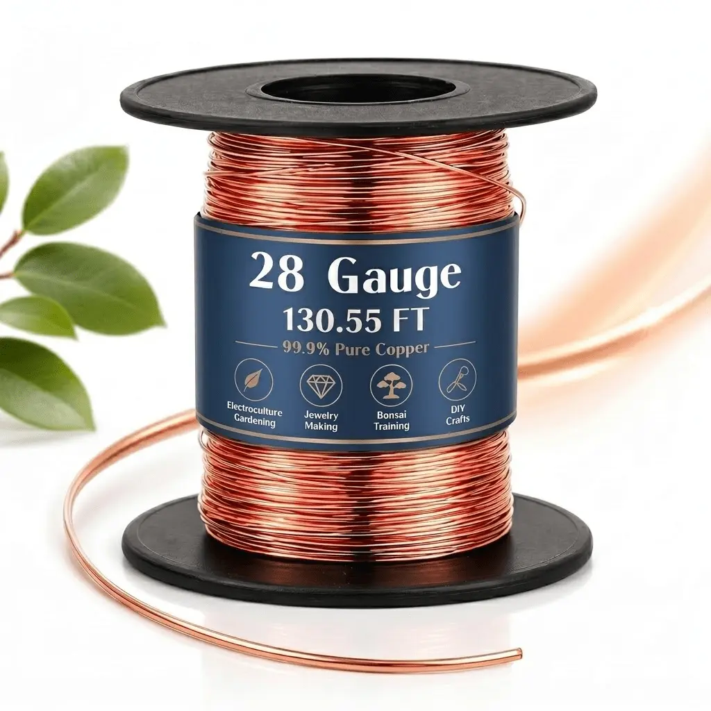 Various sizes16-28 Gauge Copper Wire for Gardening, Electroculture, Bonsai, Jewelry Making Beading DIY Craft Pure Bare Copper Wire Spool