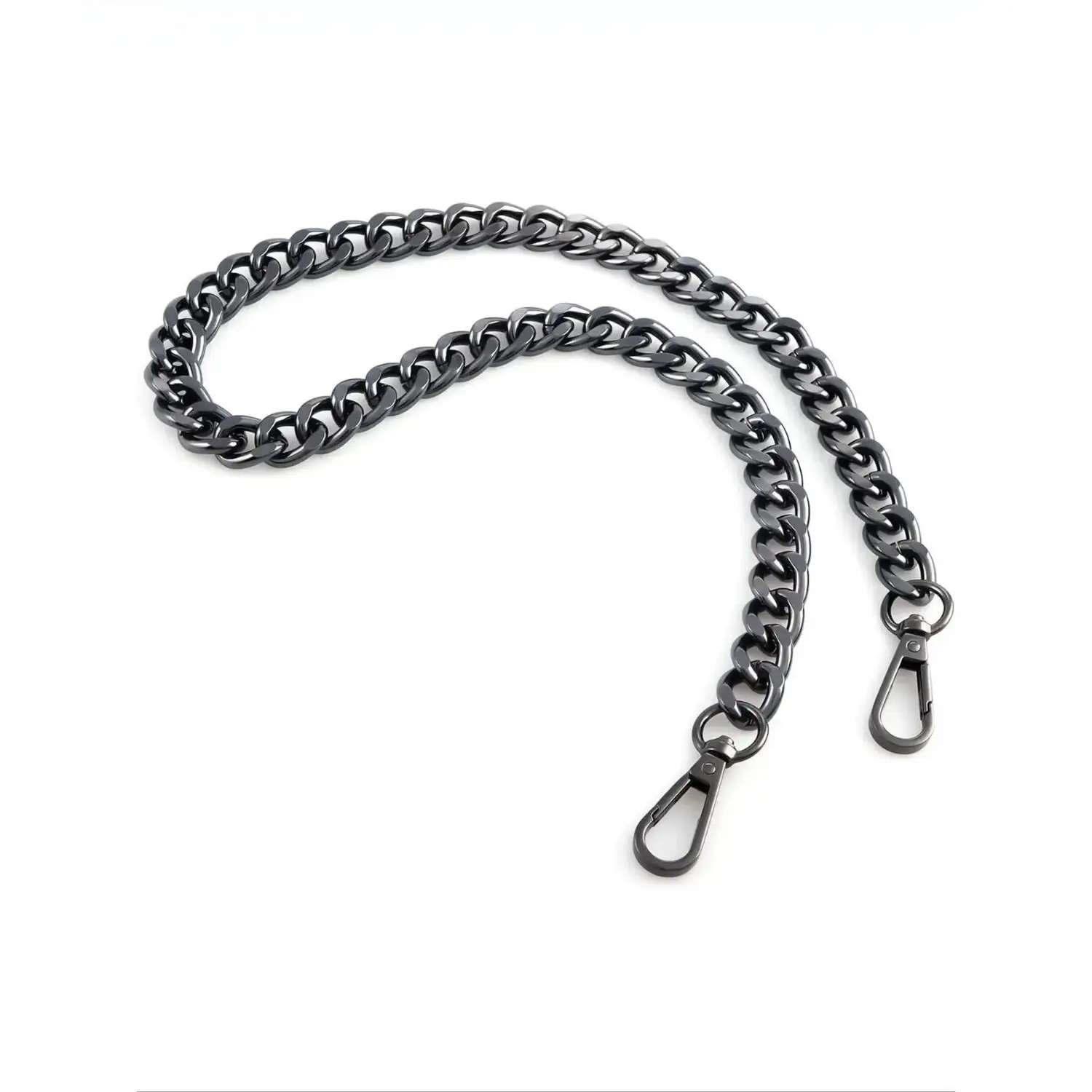 Aluminum Purse Chain Strap Replacement 120cm, Lightweight Metal Detachable Handle with Snap Hook, Old Money Designer Shoulder Tote Bag DIY Accessory Upgrade