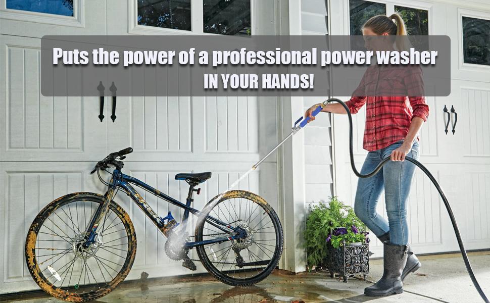Shayee High Pressure Power Washer Wand for Garden Hose with Jet Nozzle and Fan Nozzle Hydro Jet Power Sprayer for Car Washing or Garden Cleaning Made of Durable Metal