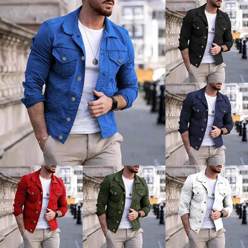 Redesigned Version Hip-Hop Men'S Denim Jackets Streetwear Casual Cotton Classic Slim Jeans Coat Male Brand Clothes Cowboy Jacket Men'S Clothing pelle  pelle  jacket  90s