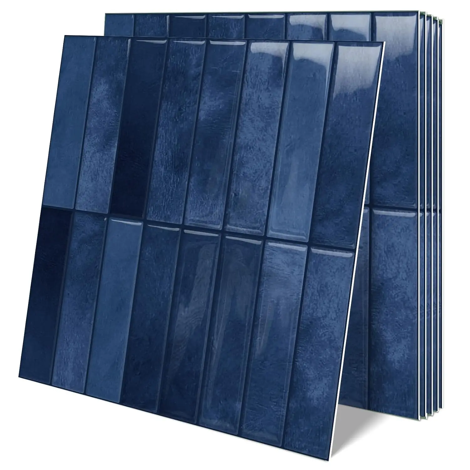 10 Sheets Upgraded Thicker Design Subway Tile Peel and Stick Backsplash | 12”×12”Self Adhesive Wall Tiles Stick   Splash for Kitchen,Bathroom,Camper(Blue)