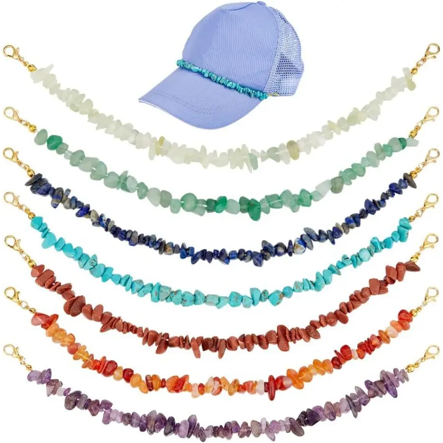 7 Pieces Truck Driver Cap Chain Beads Baseball Cap Brim Chain Bag Chain