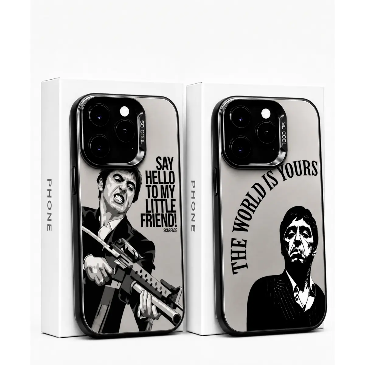 S-Scarface Fashion TPU Smartphone Case - Shockproof, Anti-Fall, Matte, Oxidation Resistant Mobile Phone Accessory with Camera Guard, Fits iOS iPhone Series (17,16e,16,15,14,13,12,11 Pro Max,X,XR,XS Max,8,7,Air,Plus)